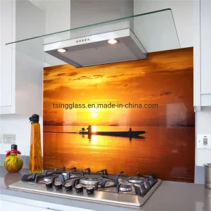 3D Digital Printed /Print /Silk Screen Printed/Ceramic Frit Printing Frosted /Art Print Decorative Tempered Panels Glass Gas Stove Gas Cooker Kitchen Splashback