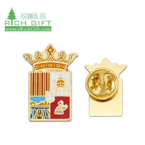 Chinese Supplier Custom Souvenir Custom Logo Metal Hard Enamel Badge Metal Bronze Nickel Coating Enamel Name Pin Badge for School
