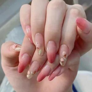 Fake Nails Long Ombre Acrylic Nails