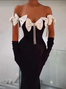 Elegant Black Off Shoulder Mermaid Dress