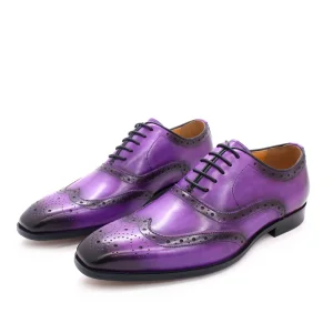 Zapatos de vestir de cuero estilo oxford con punta alada