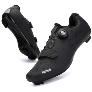 Pure Black Anti-Slip Men's Cycling Sports Shoes Hard-Soled Wear-Resistant for Autumn Winter Spring Summer Mountain Road Bike