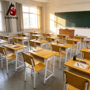 Africa Primary Training School Furniture Varnish-sealed Edges Desktop And Chair Set Classroom Desk And Chair For Study