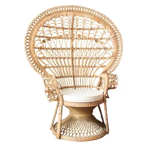 Handwoven Rattan Peacock Chair Elegant Bohemian Accent Chair for Home and Event Decor