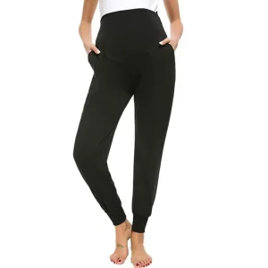 Calças de Maternidade de Cintura Alta para Primavera e Outono para Mulheres Grávidas, Roupas de Malha