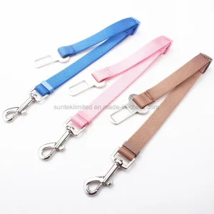 Custom 2022 Fashion Adjustable Dog Cat Safety Car Seat Belt Nylon Dog Car Seatbelts Safety Leash Collar Pet Accessories for Promotion
