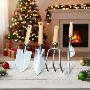 Garden Tool Set with Ergonomic Digging Shovel for Outdoor Planting and Weeding