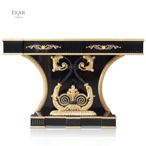 Mesa de Console de Madeira Clássica com Gavetas