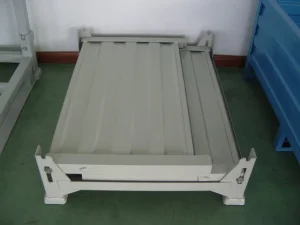 Stainless Welded China Steel Metal Mesh Storage Container Wire Cage Moving Stillage for Warehouse Storage