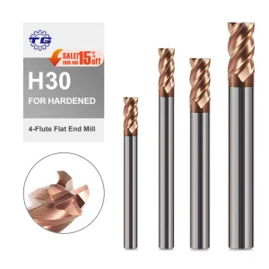 Tg Side Milling CNC Tools 4-Flute Flat Endmill with TiAlSiN Coating