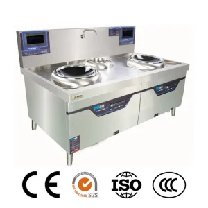 Double Burners Chinese Commercial Electric Induction Wok Range