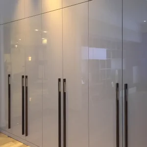 Space-Saving Sliding Wardrobe | Modern Minimalist Design in Pure White Wooden Wardrobe