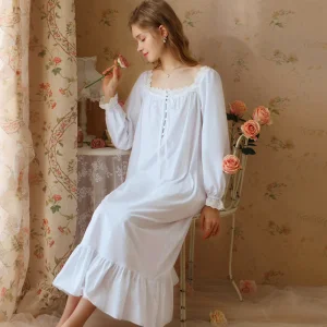 Women's Long Sleeve Maxi Nightgown