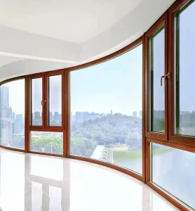 Ventanas de aluminio con ruptura térmica, de cristal, de casement, curvadas y arqueadas para sala de estar