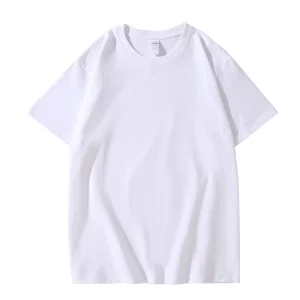 Heavyweight Breathable 100% Cotton Short Sleeve Unisex Solid Color High Street O-neck Summer Casual Knit Women's T-Shirt