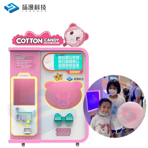 Customize DIY Model OEM ODM Factory Netherlands Fully Fully Automatic Cotton Candy Vending Machine Cotton Candy Has 25 Languages