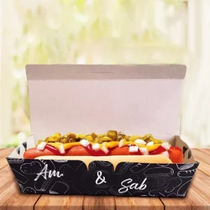 Salsicha Takeout Design personalizado Hot Dog embalagem Box Takeout Food Caixa com tampa