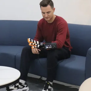Máquina de fisioterapia operada por aire inteligente para pacientes con accidente cerebrovascular, guante de rehabilitación de mano para ejercicios de práctica de dedos