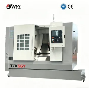 Tck56y 4 Centro de Fresado y Torneado CNC de Ejes X Y Z C con Vínculo en el Eje Y ±30mm Recorrido para el Maquinado de Piezas de Trabajo Complejas