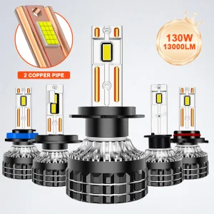 Auto Lighting Factory Wholesale 12V 6000K H1 H4 H7 9005 9006 H11 9012 20000 Lumen 130W Universal Fitment Car Led Headlight Bulb