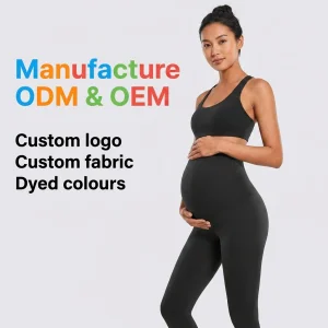 High-Waist Plaid Maternity Yoga Leggings