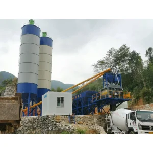 Mobile 60m3/H Concrete Batching Plant with Integrated Cement Silo