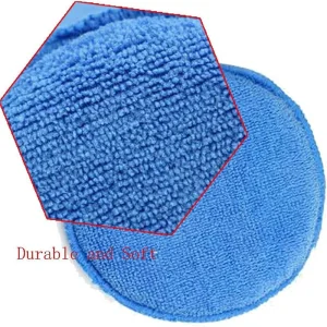 Almohadilla de Aplicación de Cera de Microfibra 5" Diámetro Ultra Suave de Microfibra con Bolsillo para los Dedos para Pulir, Aplicar y Remover Cera de Automóvil