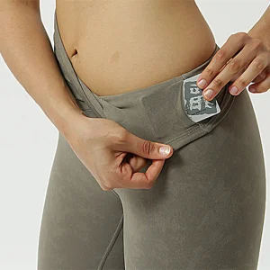 Nuevo Estilo Verano Nuevo Cruce Fronterizo Doble Cara Pantalones de Yoga Nude para Mujeres de Cintura Alta Levantamiento de Cadera Impreso