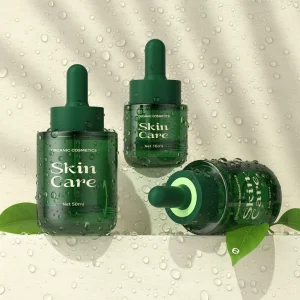 Green Glass Serum Dropper Bottle