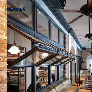 Aluminum Vertical Sliding Bi-Folding Fold up Push up Fold up Window for Storefront