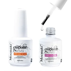 2025 New Professional Nail Salon 15ml Super Shine Top &amp; Base Gel Coat Nail Salon Essentials