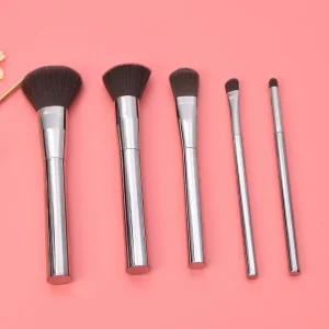 Professional ABS Electroplate Grey Powder Blush Foundation Eyeshadow Makeup Brush Beauty Care Cosmetic