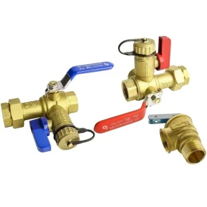 3/4" Brass Pressure Relief Valve Isolator Tankless Water Heater Service Valve Kit