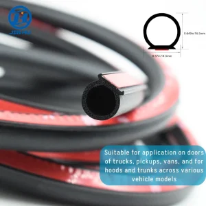 20FT Weather Stripping Door Seal Self Adhesive Door Weather Stripping Weather Strip Silicone D Shaped Seal Strip for Door Frame/Window Seal (20FT Black 3/8" W