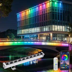 36W DMX512 RGB Aluminum LED Strip - IP65 Rigid Wall Washer for Hotel Outdoor Building Exterior Lighting