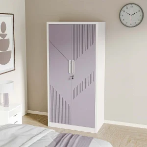Customized Double Sliding Door Metal Wardrobe