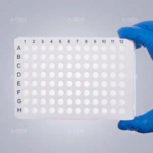 Fully Skirt Lab Plastic 100UL PCR Plate 0.1ml 96 Well Plate with White Frame and Transparent Tube PCR-96br-Lf-Cw-P