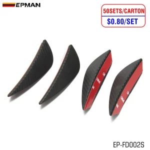 Epman -50sets/Carton 4PCS Spoiler de Corpo com Fins de Divisor de Lábio Frontal em Fibra de Carbono Ep-Fd002s-50t