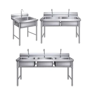 Commercial Triple Compartment Stainless Steel Sink