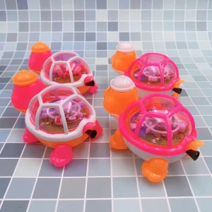 Brinquedo de Plástico em Forma de Animal Tartaruga Luminescente para Crianças com Linha de Puxar