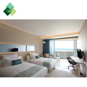 Custom Made Contemporary Wooden Hotel Bedroom Sets for Hospitality Contract Furniture