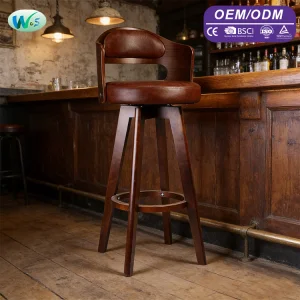 Customizable Nordic Style Wood Bar Stools