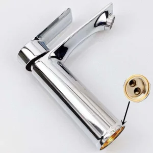 Hlk Bathroom Single-Handle Stainless Steel Faucet Hot&Cold Water Basin Faucet Deck-Mounted