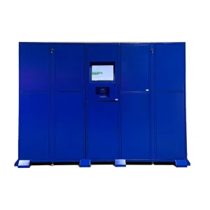 Smart Blue Metal Delivery Locker with USB Charging Station