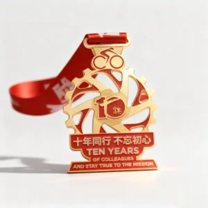 Custom Souvenir Award Medallion Blank Metal Enamel Honor Medal with Short Ribbon