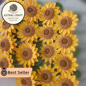 Handmade Woolen Yarn Crochet Sunflower Bouquet - Perfect for Gifts and Home Decor