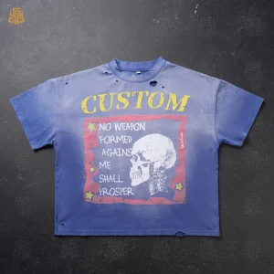 Custom Graphic T-shirt Men's Tshirt Streetwear Oversized Crop Drop Shoulder Heavyweight Vintage Acid Wash t Shirt for Men