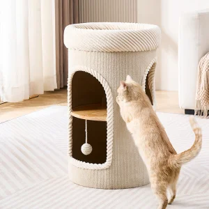 Home Cat Bed with Integrated Multi-Layer Climbing Frame Wear-Resistant Non-Shedding Scratch Bucket for Cats Reptiles for Summer