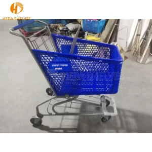 130L Asian Style Supermarket Children Metal Shopping Cart Children Shopping Trolley Cart With Child Seats