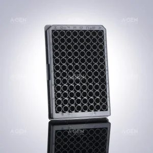 96 Round Well Black 0.36ml Deep Well Plate (MicroPlate, V-bottom) for Lab Use